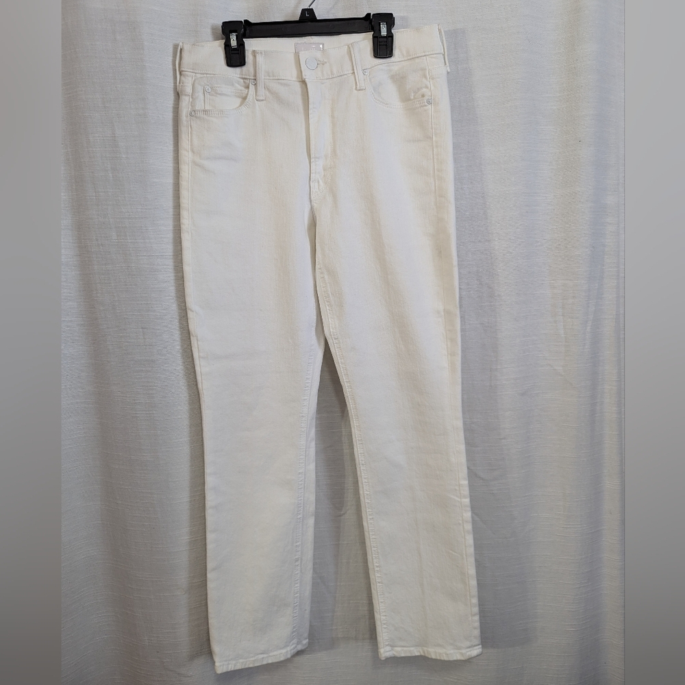 MOTHER Women's Straight Leg Jeans in White